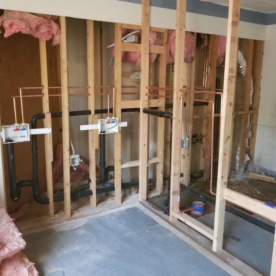Copper pipe rough-in and plumbing installation in Columbiana